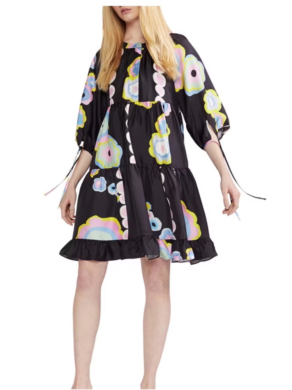 Cynthia Rowley Penelope Blossom Print Tiered Dress